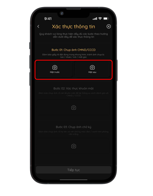 Bước 4: Điền đầy đủ thông tin cá nhân